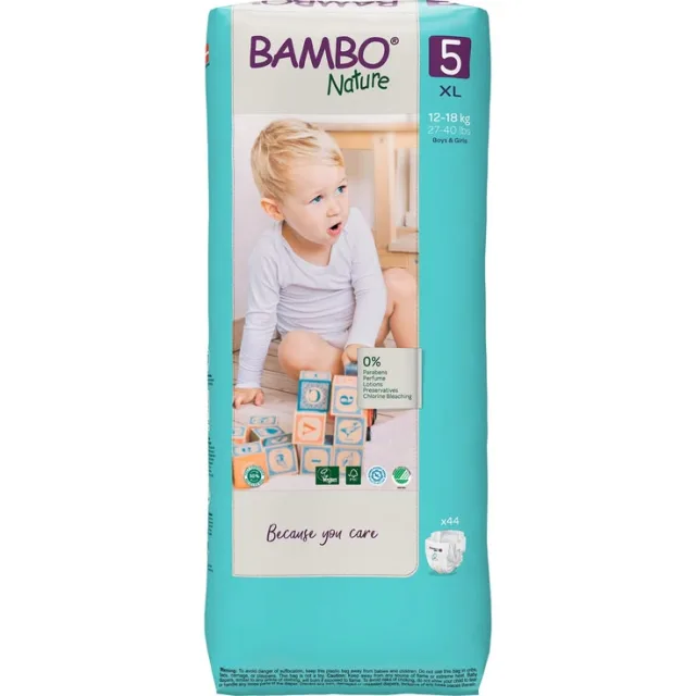 Bambo Nature Taille 5 XL (12 à 18 kg) - Paquet de 44 Couches