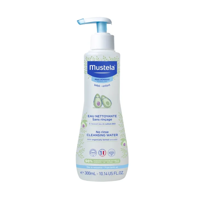 Mustela Eau Nettoyante Sans Rinçage en Flacon-Pompe (300 ml)