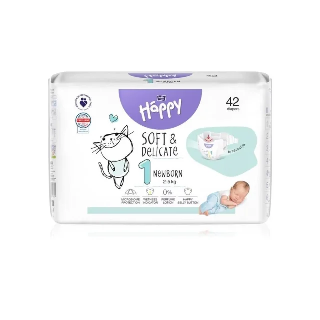 Happy Couches Taille 1 (2-5 kg) - 42 unités