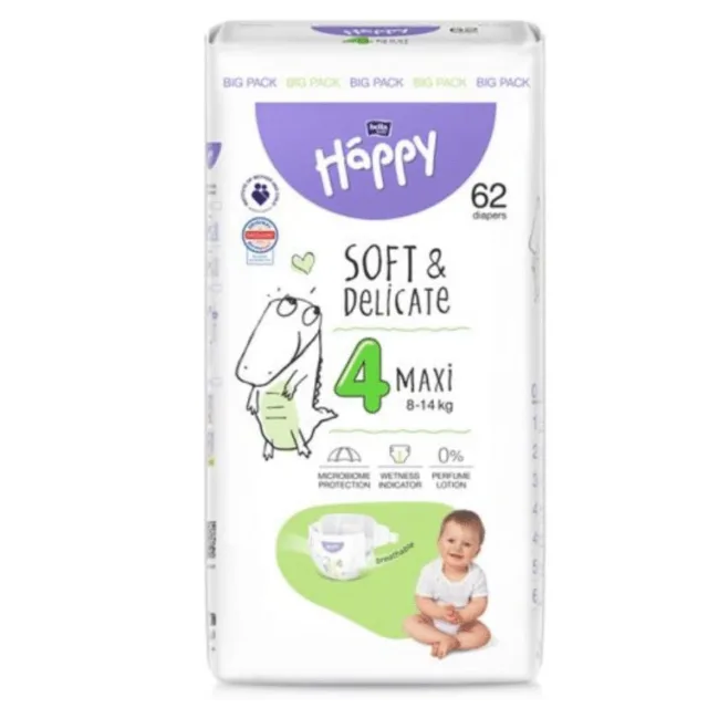 Happy Couches Taille 4 (8-18 kg) - 62 unités